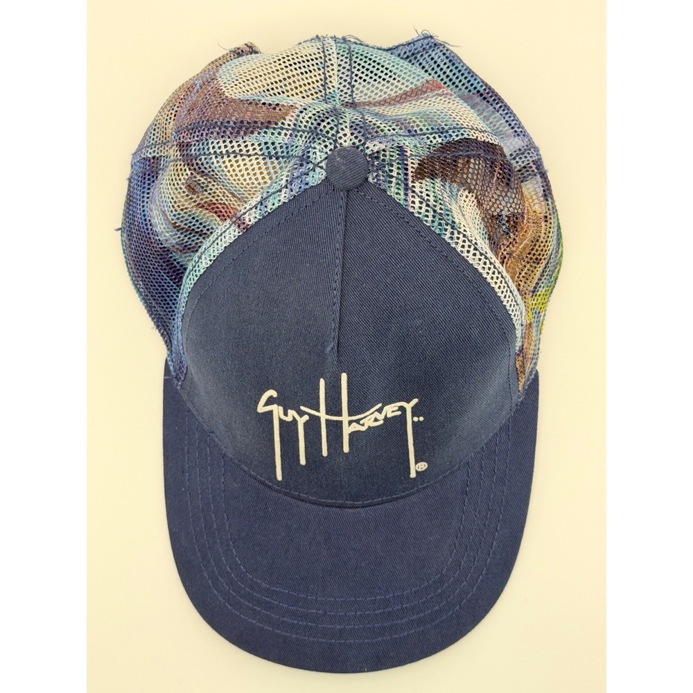 Guy Harvey Bluewater AFTCO Navy Blue Mesh Trucker Hat Snapback Fishing Cap OSFM
